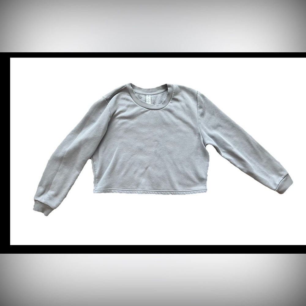 90 Degree by Reflex Crop Crewneck Sweatshirt Women’s Size XL Gray (0685)